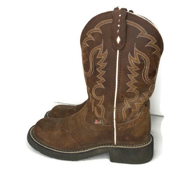 Justin Boots Shoes - Justin INJI 11' Western Boots Aged Bark Women's Size 7